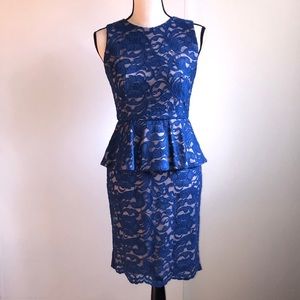 Royal Blue Lace Cocktail Dress - Caché